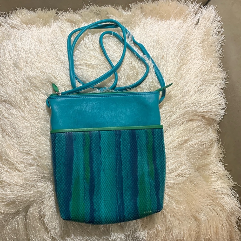ili New York Leather and Snakeskin Crossbody Bag